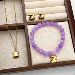 Fashion stainless steel tous  bear jewelry set for women