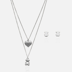 Fashion stainless steel tous  bear jewelry set for women