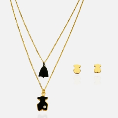 Fashion stainless steel tous  bear jewelry set for women