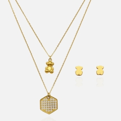 Fashion stainless steel tous  bear jewelry set for women