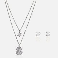 Fashion stainless steel tous  bear jewelry set for women