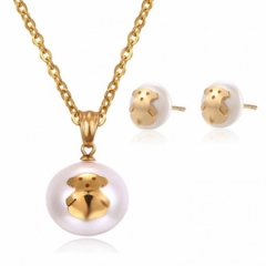 Fashion stainless steel tous  bear jewelry set for women