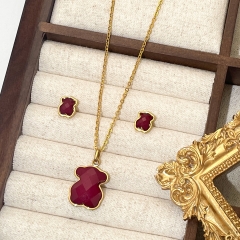 Fashion stainless steel tous  bear jewelry set for women