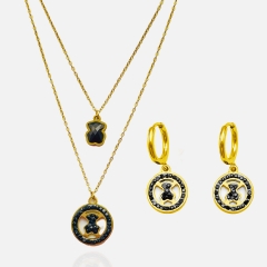 Fashion stainless steel tous  bear jewelry set for women