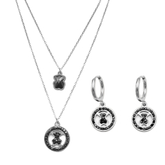 Fashion stainless steel tous  bear jewelry set for women