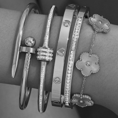 Wholesale stainless steel bracelet/bangles sets for women