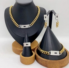 Stainless steel jewelry necklace Earrings Bracelet ring Wholesale