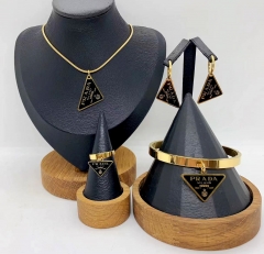 Stainless steel jewelry necklace Earrings Bracelet ring Wholesale