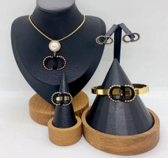 Stainless steel jewelry necklace Earrings Bracelet ring Wholesale