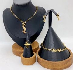 Stainless steel jewelry necklace Earrings Bracelet ring Wholesale