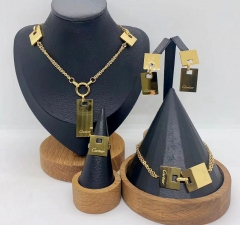 Stainless steel jewelry necklace Earrings Bracelet ring Wholesale