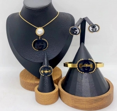 Stainless steel jewelry necklace Earrings Bracelet ring Wholesale