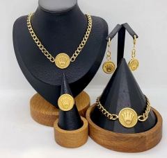 Stainless steel jewelry necklace Earrings Bracelet ring Wholesale