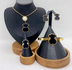 Stainless steel jewelry necklace Earrings Bracelet ring Wholesale