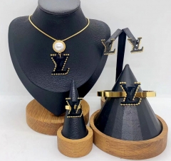 Stainless steel jewelry necklace Earrings Bracelet ring Wholesale