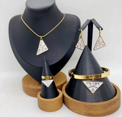 Stainless steel jewelry necklace Earrings Bracelet ring Wholesale