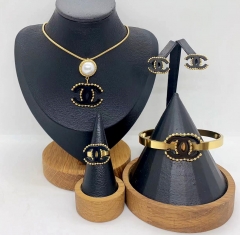 Stainless steel jewelry necklace Earrings Bracelet ring Wholesale