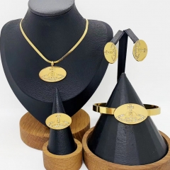 Stainless steel jewelry necklace Earrings Bracelet ring Wholesale