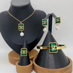 Stainless steel jewelry necklace Earrings ring Wholesale