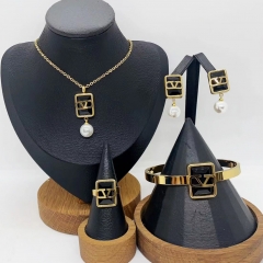 Stainless steel jewelry necklace Earrings ring Wholesale