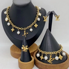 Stainless steel jewelry necklace Earrings ring Wholesale