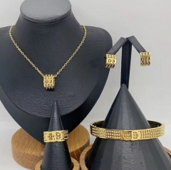 Stainless steel jewelry Necklace Earrings Bangle Ring Wholesale for women