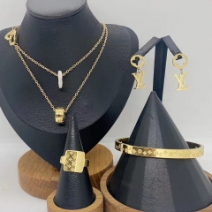 Stainless steel jewelry Necklace Earrings Bangle Ring Wholesale for women