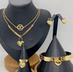 Stainless steel jewelry Necklace Earrings Bangle Ring Wholesale for women