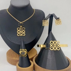 Stainless steel jewelry Necklace Earrings Bangle Ring Wholesale for women