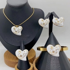 Stainless steel jewelry Necklace Earrings Bangle Ring Wholesale for women