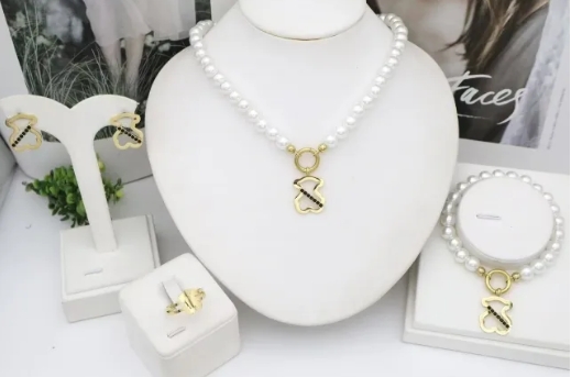 Stainless steel jewelry Necklace Earrings Bangle Ring Wholesale for women