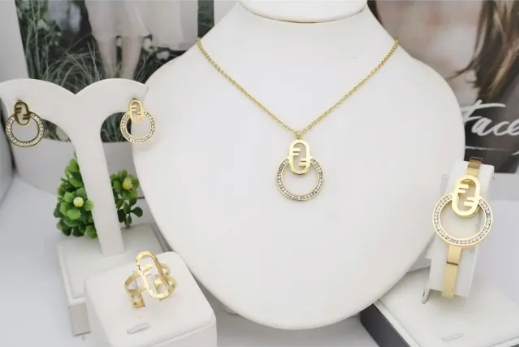 Stainless steel jewelry Necklace Earrings Bangle Ring Wholesale for women