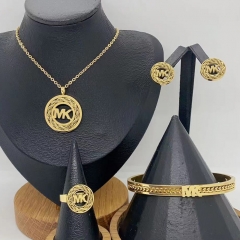 Stainless steel jewelry Necklace Earrings Bangle Ring Wholesale for women