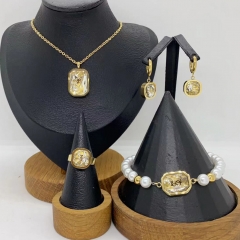 Stainless steel jewelry necklace Earrings Bracelet ring Wholesale