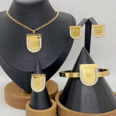 Stainless steel jewelry necklace Earrings Bracelet ring Wholesale