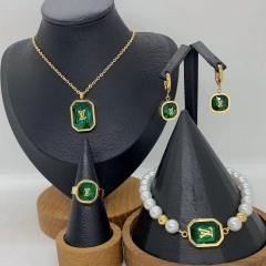 Stainless steel jewelry necklace Earrings Bracelet ring Wholesale