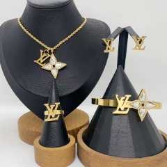 Stainless steel jewelry necklace Earrings Bracelet ring Wholesale