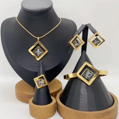 Stainless steel jewelry Necklace Earrings Bangle Ring Wholesale for women