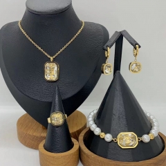 Stainless steel jewelry necklace Earrings Bracelet ring Wholesale