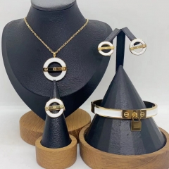 Stainless steel jewelry necklace Earrings Bracelet ring Wholesale