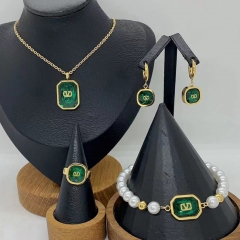 Stainless steel jewelry necklace Earrings Bracelet ring Wholesale