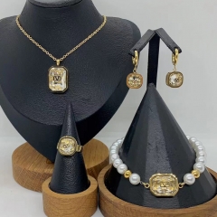 Stainless steel jewelry necklace Earrings Bracelet ring Wholesale