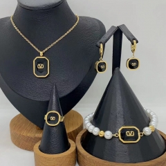 Stainless steel jewelry necklace Earrings Bracelet ring Wholesale