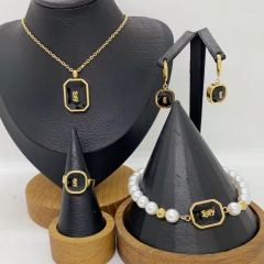 Stainless steel jewelry necklace Earrings Bracelet ring Wholesale