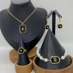 Stainless steel jewelry necklace Earrings Bracelet ring Wholesale