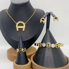 Stainless steel jewelry necklace Earrings Bracelet ring Wholesale