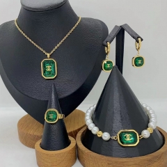 Stainless steel jewelry necklace Earrings Bracelet ring Wholesale