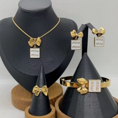 Stainless steel jewelry necklace Earrings Bracelet ring Wholesale