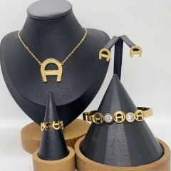 Stainless steel jewelry necklace Earrings Bracelet ring Wholesale