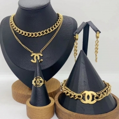 Stainless steel jewelry necklace Earrings Bracelet ring Wholesale